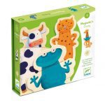 Djeco: Puzzle drewniane magnetyczne 24 cz. zwierzątka 2+