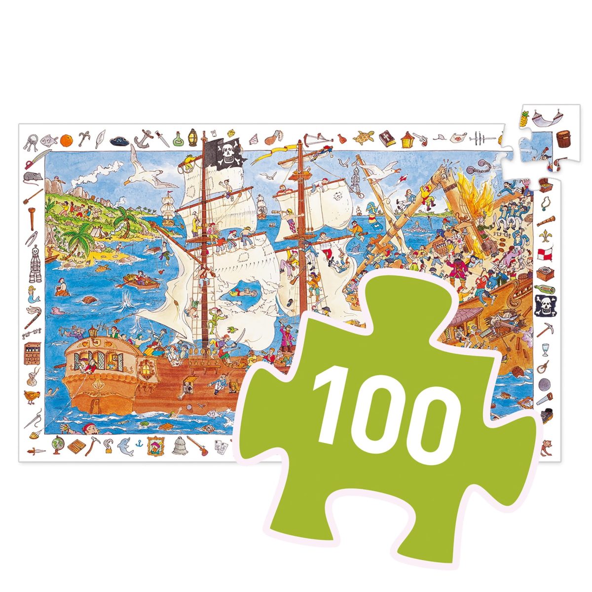 Djeco: Puzzle obserwacyjne piraci 100 el. - obrazek 2