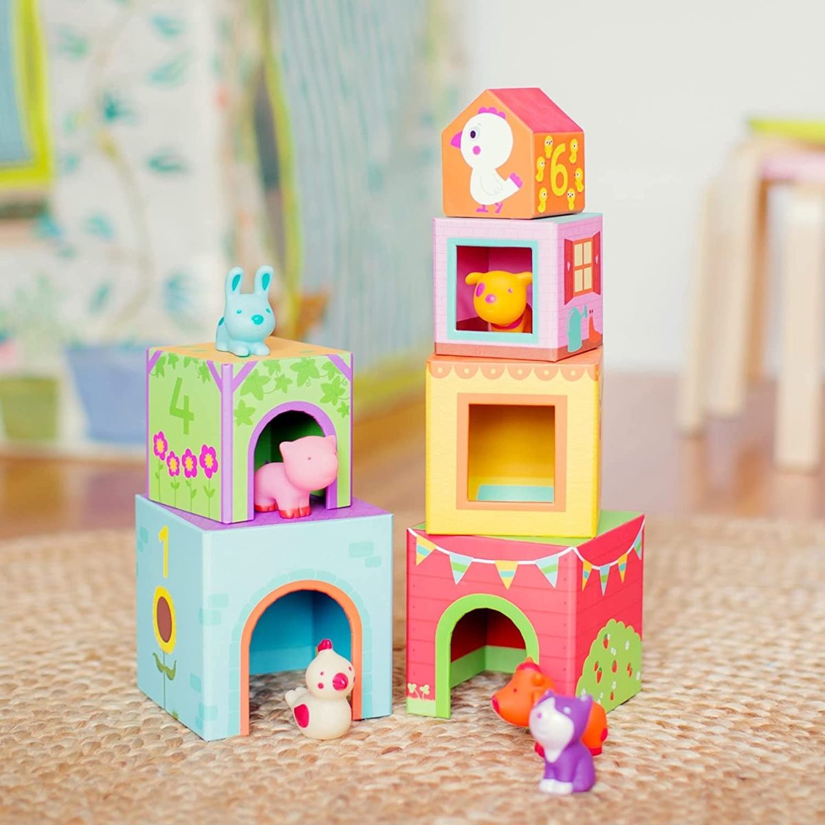 Djeco: klocki domki WIEŻA Z FIGURKAMI Topanifarm 18m+ - obrazek 2