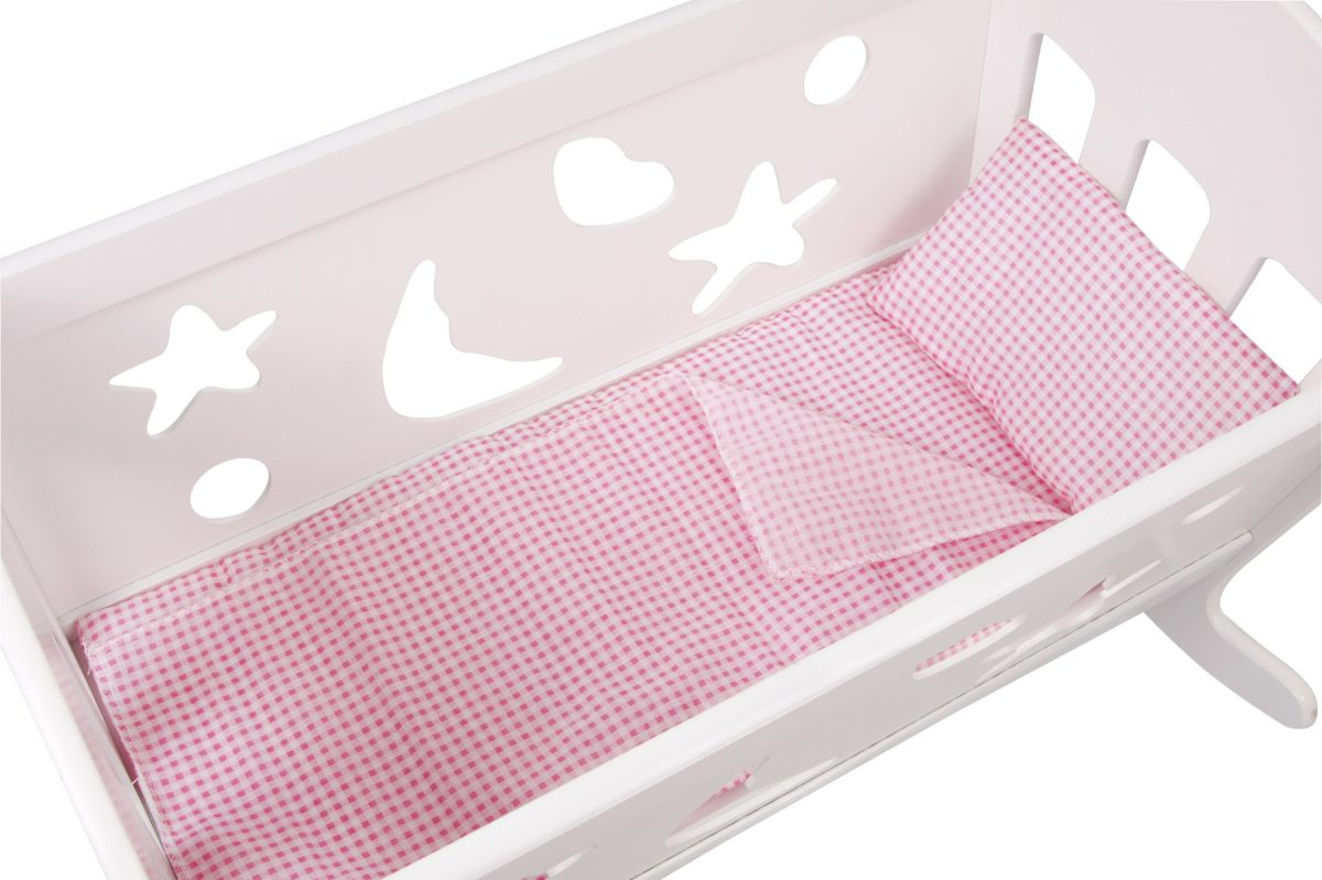 SMALL FOOT: drewniana kołyska / łóżeczko dla lalki - obrazek 3