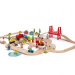 BIGJIGS: zestaw KOLEJKA z drogą 80 el.