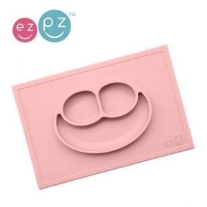 EZPZ talerzyk z podkładką 2w1 Happy Mat pastel róż