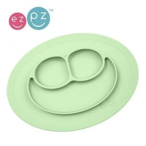 EZPZ Silikonowy talerzyk z podkładką 2w1 Mini Mat pastel zieleń