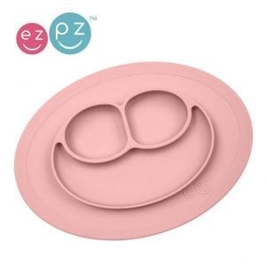 EZPZ Silikonowy talerzyk z podkładką 2w1 Mini Mat pastel róż