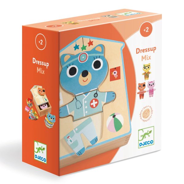 Djeco: Drewniane puzzle UBIERANKA DRESSUP 2+