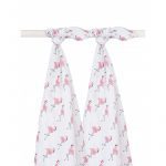 jollein: 2 otulacze 115x115cm Flamingi