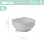 Beaba: Silikonowa miseczka z przyssawką SZARA - obrazek 2
