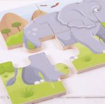 BIGJIGS: drewniane puzzle SAFARI 6 el. 2+ - obrazek 2