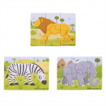 BIGJIGS: drewniane puzzle SAFARI 6 el. 2+