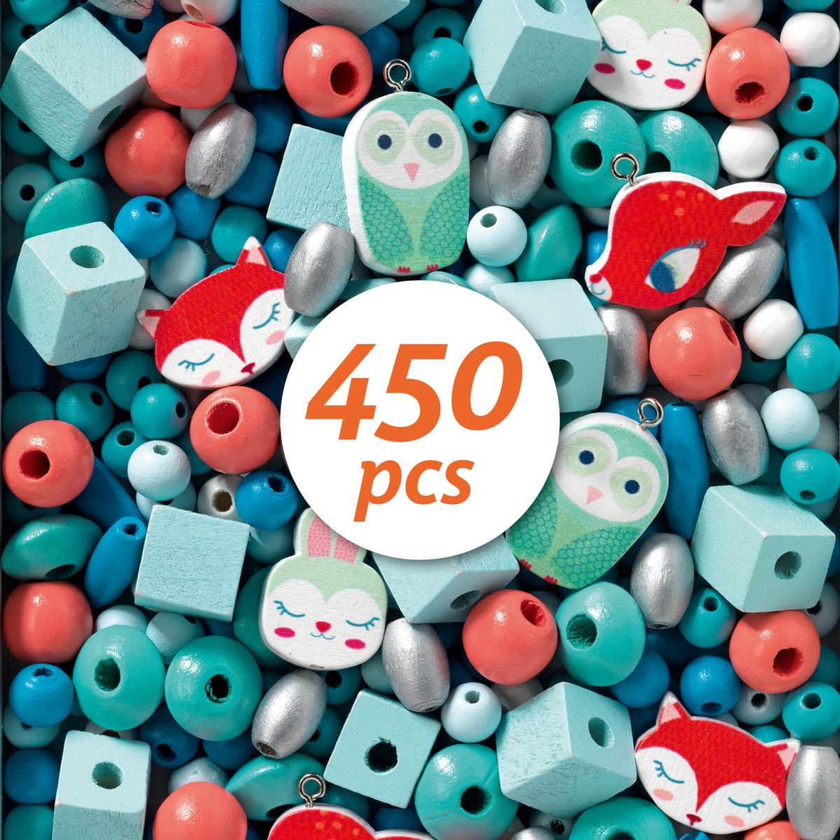 9807X Djeco: zestaw art do tworzenia biżuterii MAŁE ZWIERZĄTKA 4+ - obrazek 2