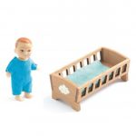 Djeco: PETIT HOME dzidziuś Sasha z łóżeczkiem