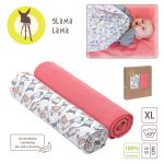 Lassig: Glama Lama coral Otulacze kocyki bambus 120x120cm 2 szt. - obrazek 3