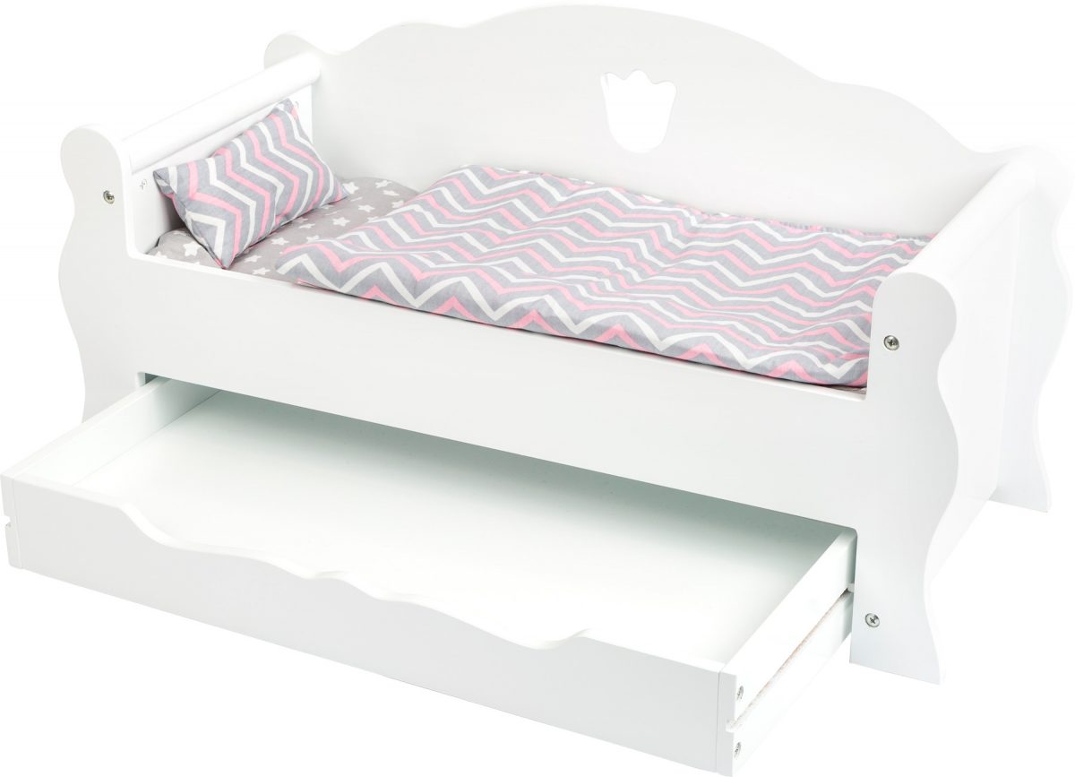 SMALL FOOT: łóżko / sofa z szufladą DLA LALEK do 50cm - obrazek 3