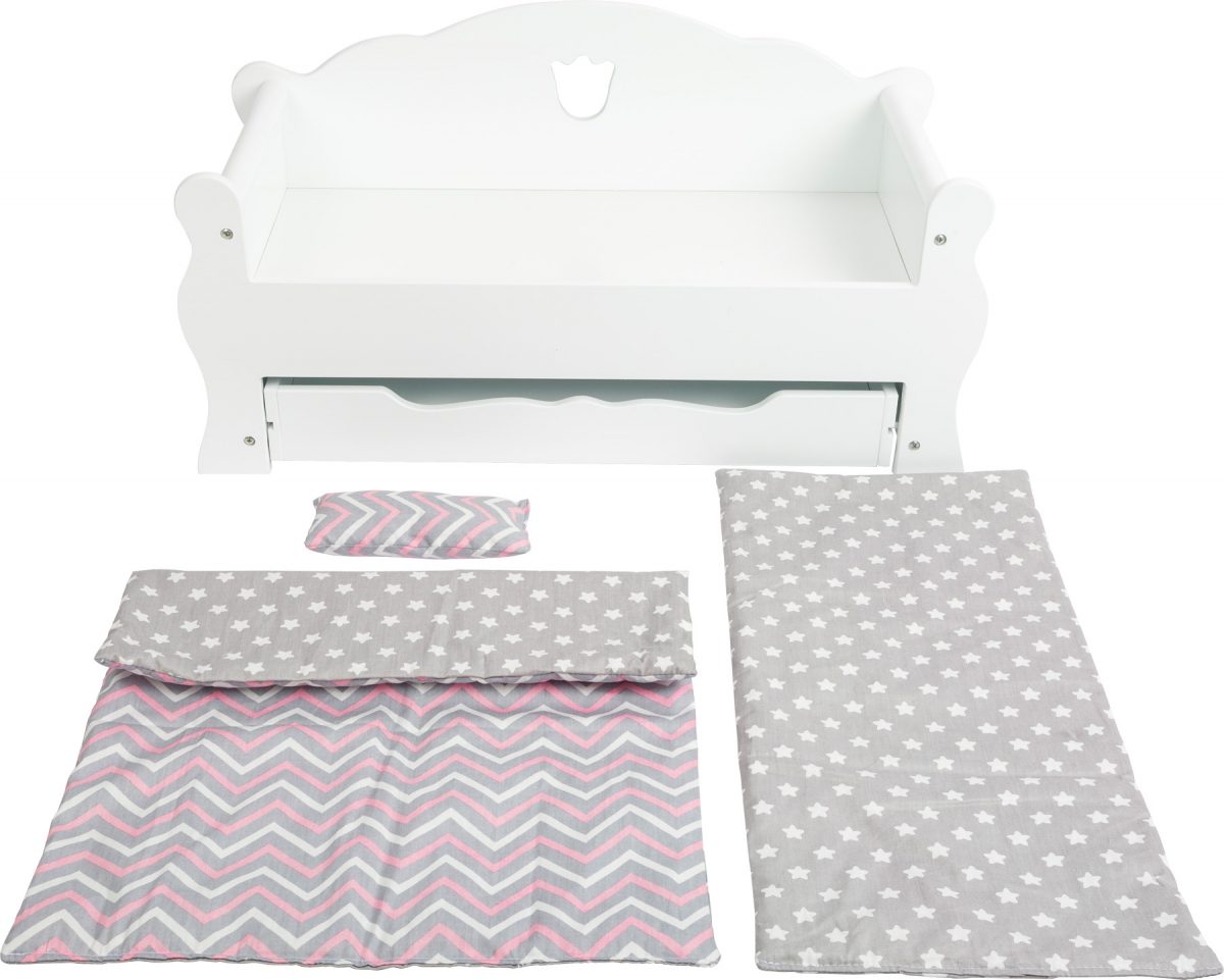 SMALL FOOT: łóżko / sofa z szufladą DLA LALEK do 50cm - obrazek 2