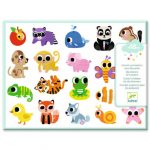 Djeco: Zestaw 100 naklejek MAŁE ZWIERZĄTKA 18m+