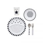 Jabadabado: Zestaw jedzeniowy czarno biały gwiazdka