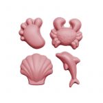 Scrunch: Silikonowe Foremki do piasku 4 szt. - Pudrowy Róż
