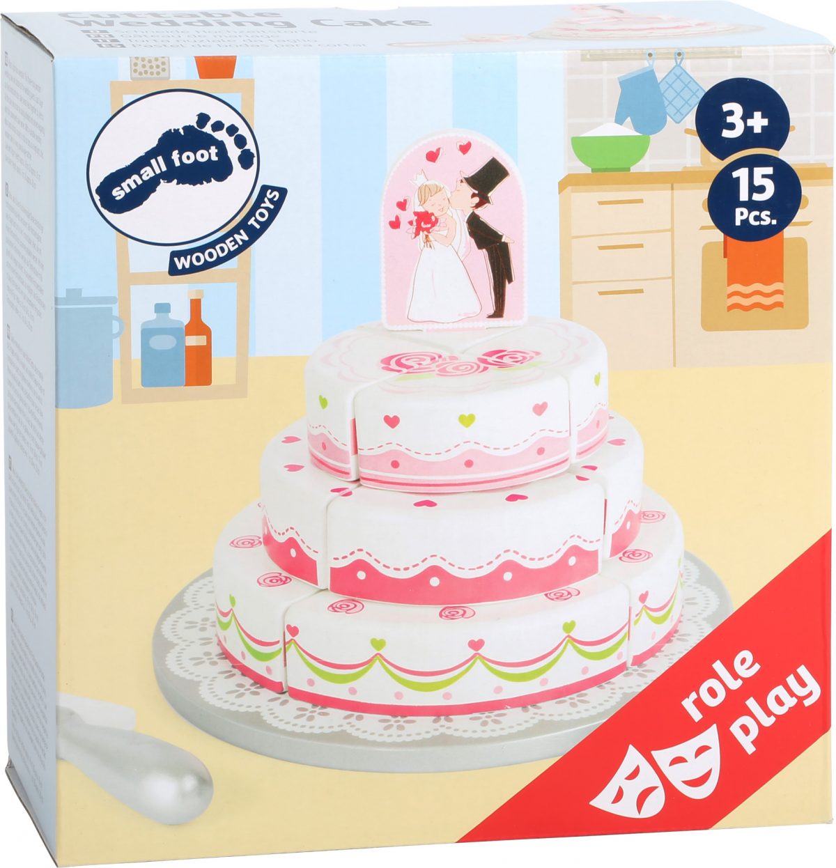 SMALL FOOT: Drewniany piętrowy tort ślubny - obrazek 4