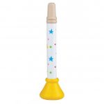 BIGJIGS: drewniana trąbka w gwiazdki - żółta