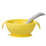 B.box: Silikonowa miseczka z przyssawką i łyżeczką, Lemon Sherbet