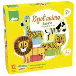 Vilac: drewniane klocki magnetyczne sawanna 2+