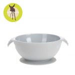 Lassig: Miseczka silikonowa z przyssawką Little Chums Mysz szara