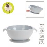 Lassig: Miseczka silikonowa z przyssawką Little Chums Mysz szara - obrazek 2