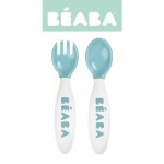 Beaba: sztućce plastikowe w etui BLUE
