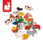 JANOD: drewniane magnesy Farma 24 szt.