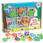 Vilac: Drewniane klocki Zwierzęta do nawlekania 18m+