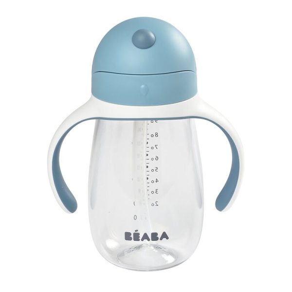 Beaba: tritanowy kubek bidon niekapek ze słomką 300 ml windy blue