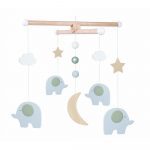 Jabadabado: Drewniany mobil szare SŁONIE
