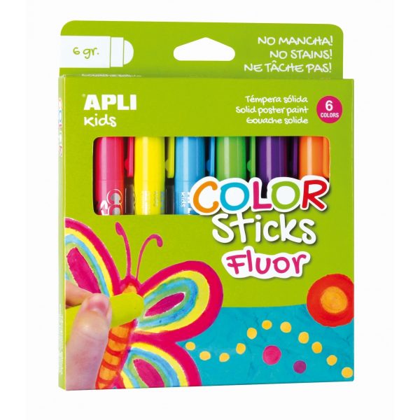 Apli Kids: Farby w kredce neonowe - 6 kolorów