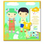 Djeco: Zestaw z naklejkami wielokrotnego użytku UBRANIA