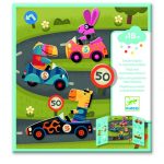 Djeco: Zestaw z naklejkami wielokrotnego użytku AUTA