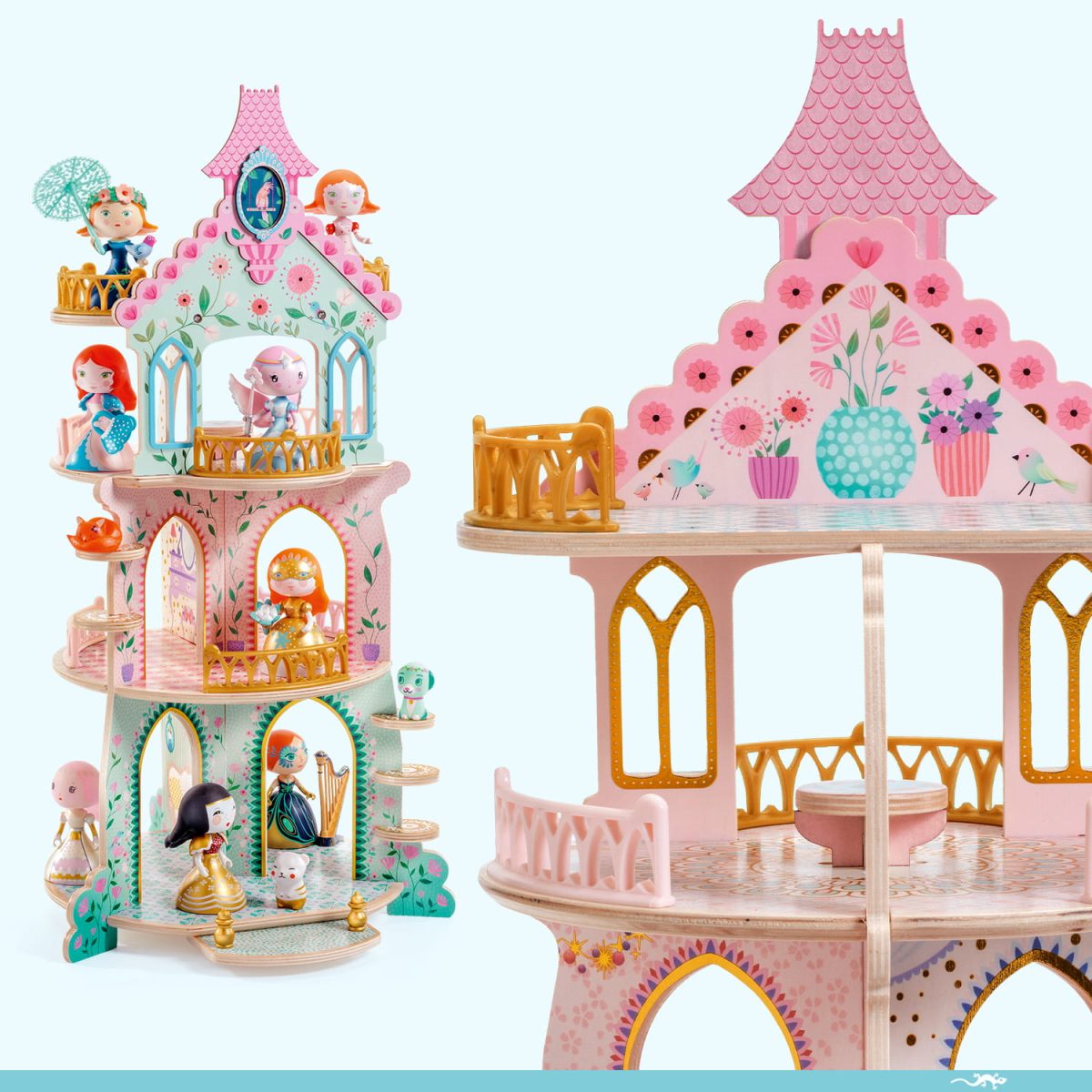 Djeco: ARTY TOYS drewniany zamek księżniczek Ze Princess 4+ - obrazek 3