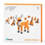 PIXIO: konstrukcyjne klocki magnetyczne Orange Animals | Story Series