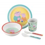 Petit Jour Paris: Świnka Peppa zestaw naczyń i sztućców