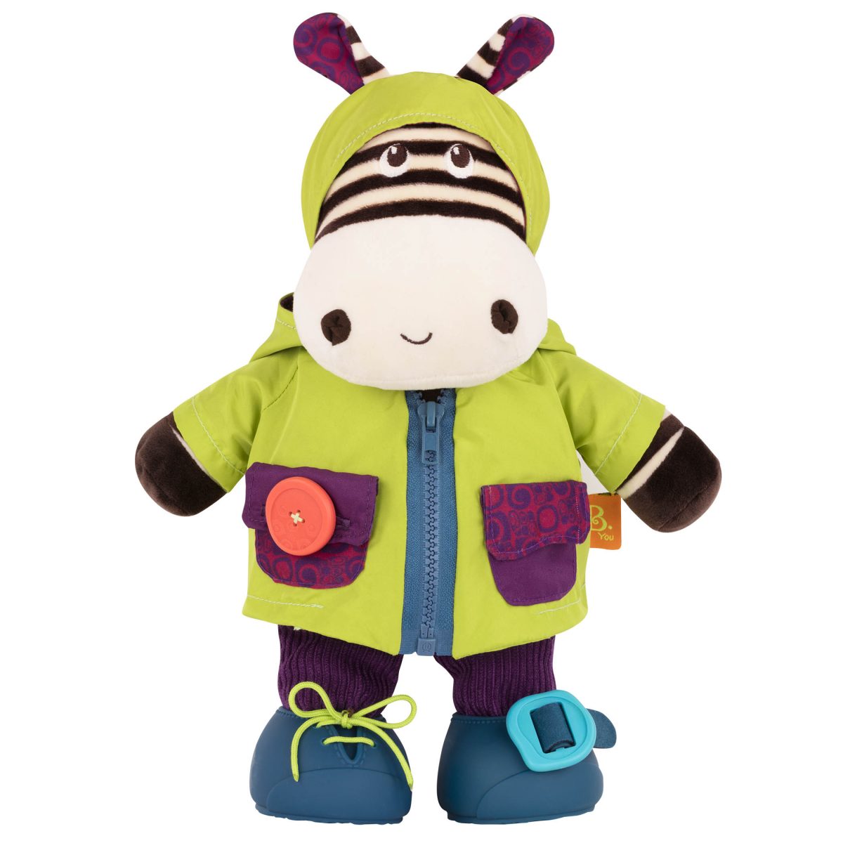 B.TOYS: ZEBRA chichotek do nauki ubierania – Giggly Zippies Zebb - obrazek 1