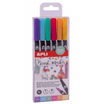 Apli: markery dwustronne Brush Marker 6 kolorów pastelowych