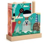 Djeco: Drewniane klocki Puzz-up MORSKIE ZWIERZĘTA 3+