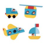 Djeco: drewniana układanka konstrukcyjna POJAZDY 3+ - obrazek 3