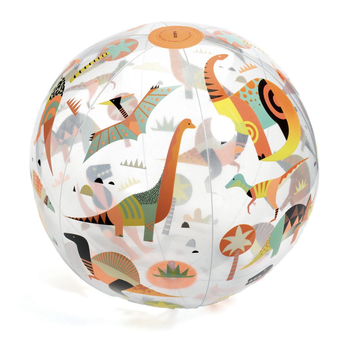 DJECO: Piłka plażowa DINO FLUO 35cm - obrazek 1