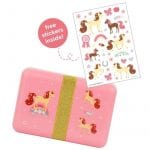 A Little Lovely Company: śniadaniówka lunchbox z naklejkami KONIK