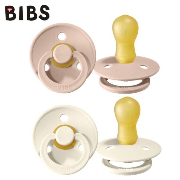 BIBS: smoczek uspokajający kauczuk Hevea 2-pack BLUSH & IVORY S