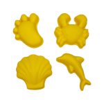 Scrunch: Silikonowe Foremki do piasku 4 szt. - PASTELOWY ŻÓŁTY