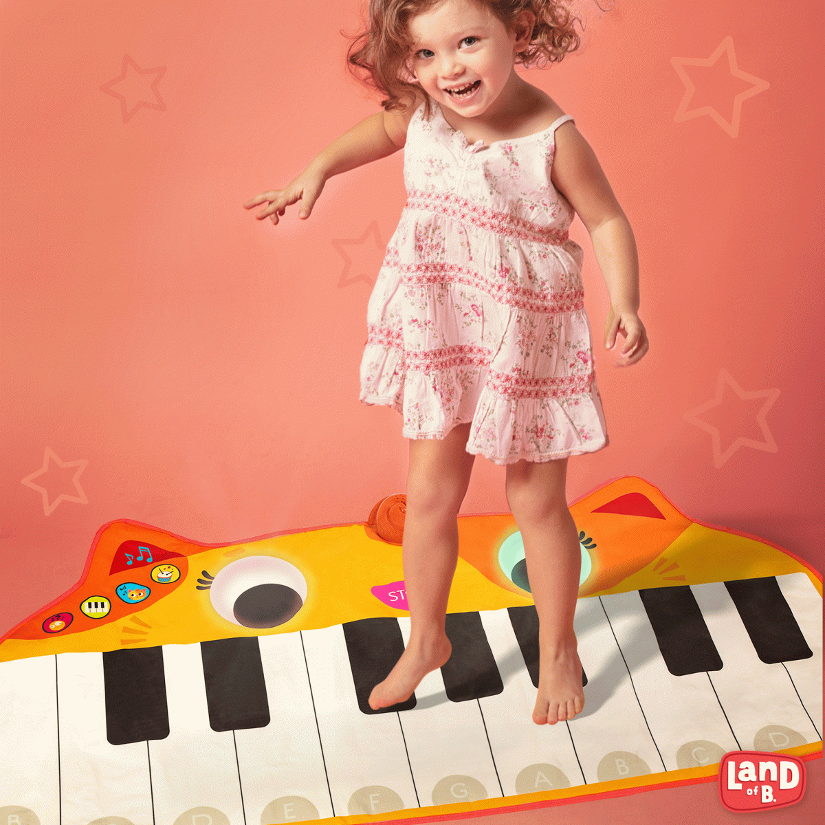 B.TOYS: Lolo’s Meowsical Mat – muzyczna mata-kotek – PIANINO PODŁOGOWE - obrazek 2