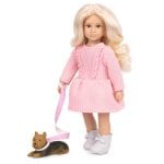 LORI: lalka DAFINA z psem rasy Yorkshire Terrier i akcesoriami dla pupila