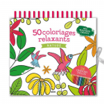 Auzou: zestaw 50 kolorowanek z kredkami NATURA