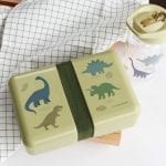 A Little Lovely Company: śniadaniówka lunchbox z naklejkami DINOZAURY - obrazek 2